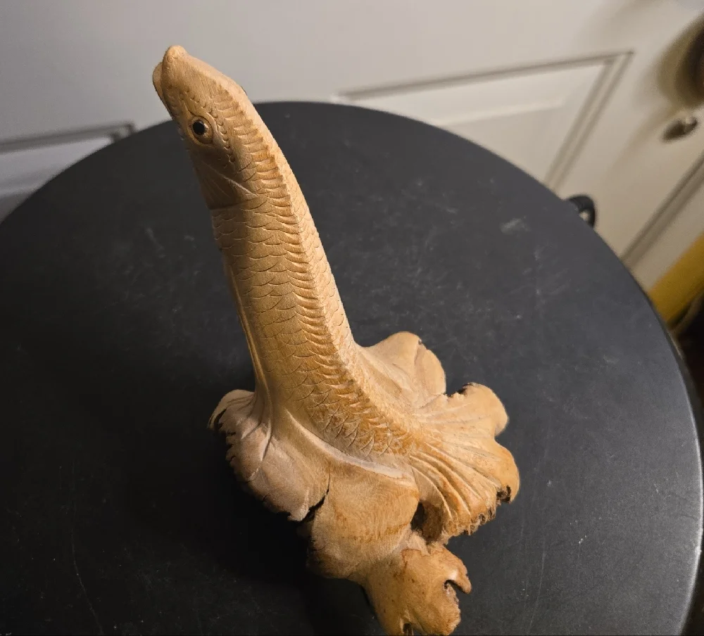 Hand Carved Wood Fish Eel Figurine Statue